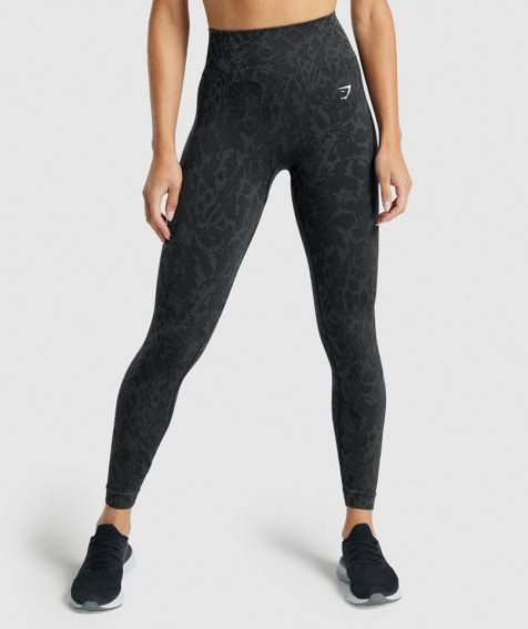 Women's Gymshark Adapt Animal Seamless Leggings Black | NZ 5ERFBS